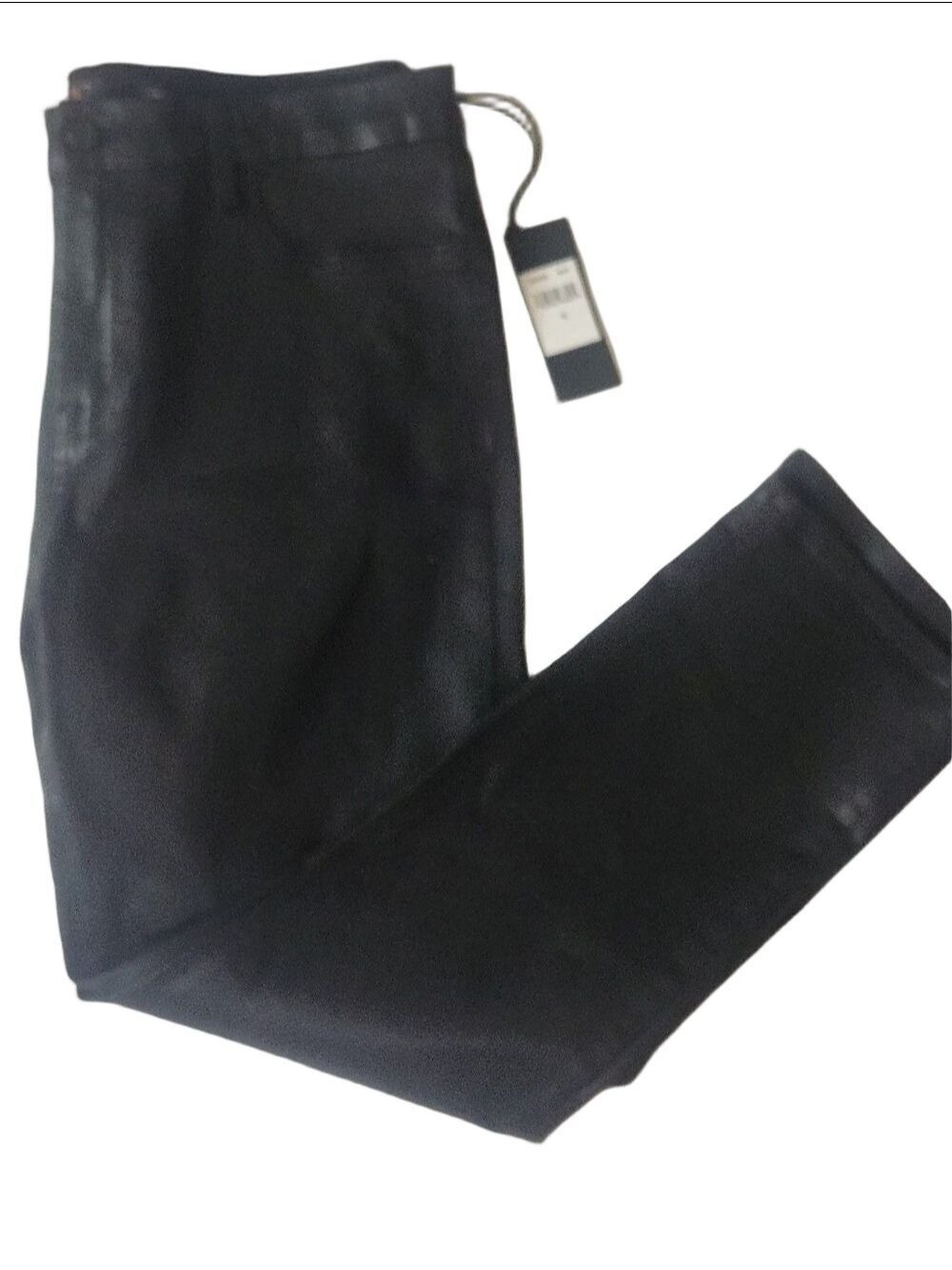 Jen7 by 7 For All Mankind Coated Ankle Straight Leg Jeans in Black - Size 14 - Picture 12 of 13